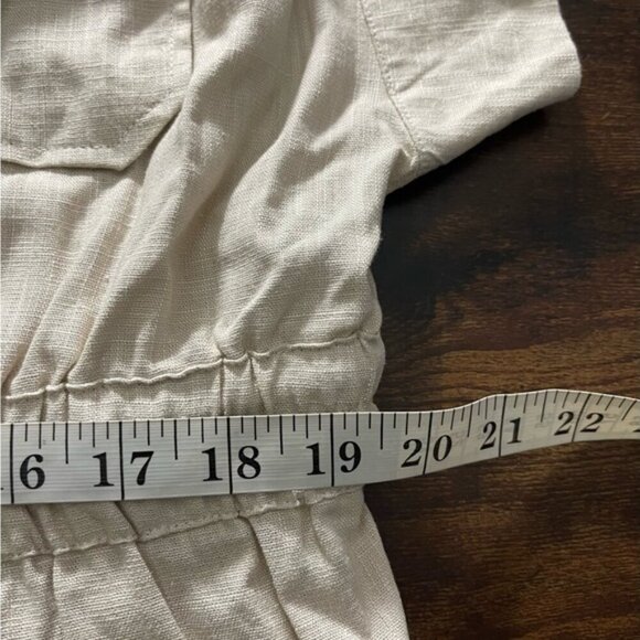 H Halston Linen Blend cap sleeve Utility Tunic Jacket in stone size XXL neutral - Picture 12 of 14